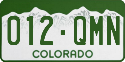 CO license plate 012QMN