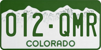 CO license plate 012QMR