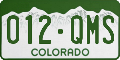 CO license plate 012QMS