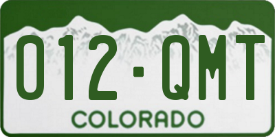 CO license plate 012QMT