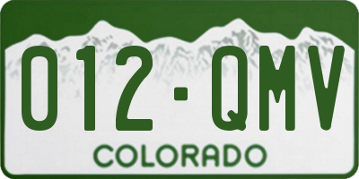 CO license plate 012QMV