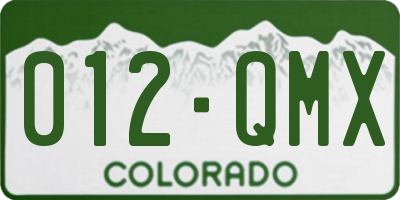 CO license plate 012QMX