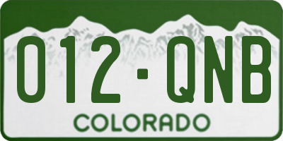 CO license plate 012QNB
