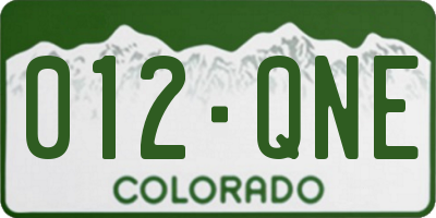 CO license plate 012QNE