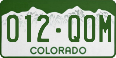 CO license plate 012QOM