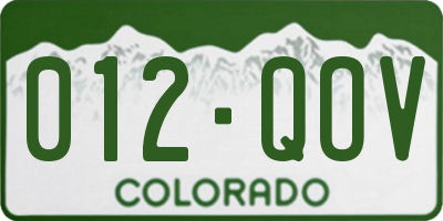 CO license plate 012QOV