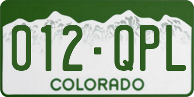 CO license plate 012QPL