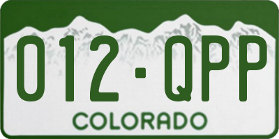 CO license plate 012QPP