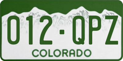 CO license plate 012QPZ