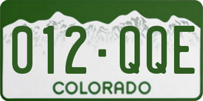 CO license plate 012QQE
