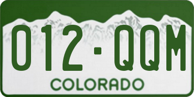 CO license plate 012QQM