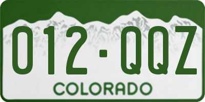 CO license plate 012QQZ