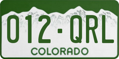 CO license plate 012QRL