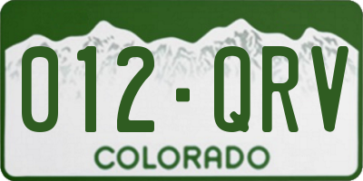 CO license plate 012QRV