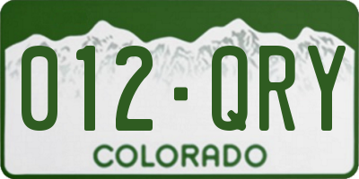 CO license plate 012QRY