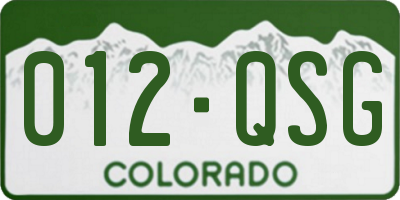 CO license plate 012QSG