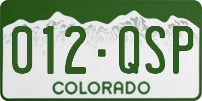 CO license plate 012QSP