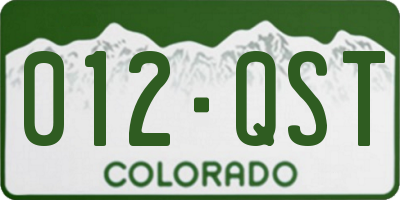 CO license plate 012QST