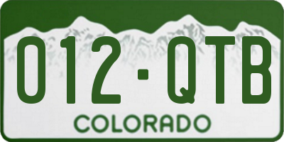 CO license plate 012QTB