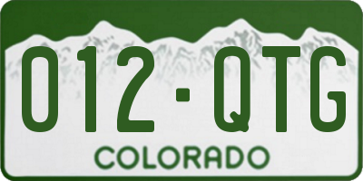 CO license plate 012QTG
