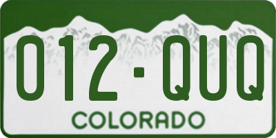 CO license plate 012QUQ