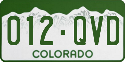CO license plate 012QVD