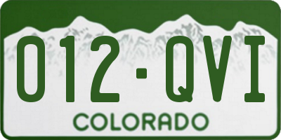 CO license plate 012QVI