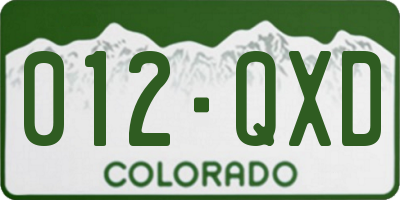 CO license plate 012QXD