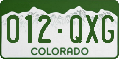CO license plate 012QXG