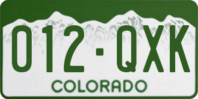 CO license plate 012QXK