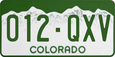 CO license plate 012QXV
