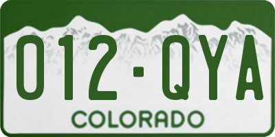 CO license plate 012QYA