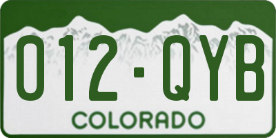 CO license plate 012QYB