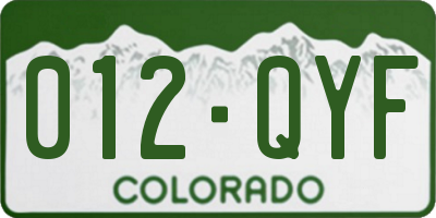 CO license plate 012QYF