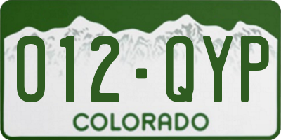 CO license plate 012QYP
