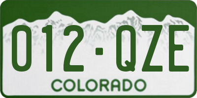 CO license plate 012QZE