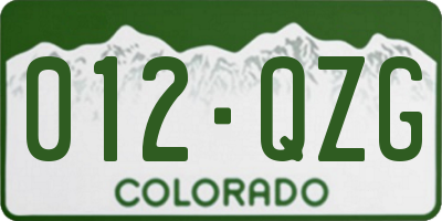 CO license plate 012QZG