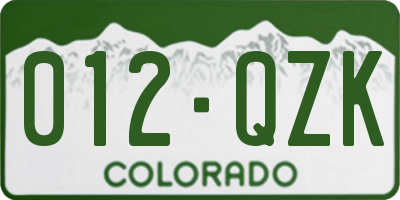 CO license plate 012QZK