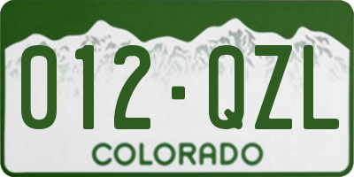 CO license plate 012QZL