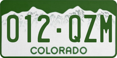 CO license plate 012QZM