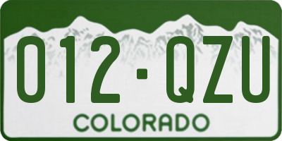 CO license plate 012QZU