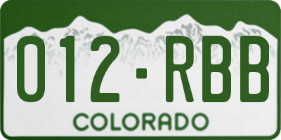 CO license plate 012RBB