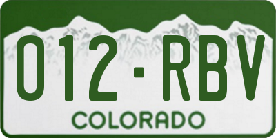 CO license plate 012RBV