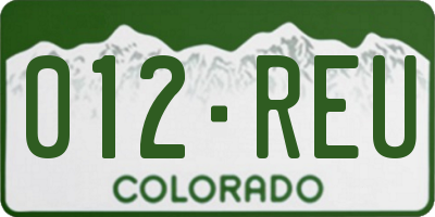 CO license plate 012REU