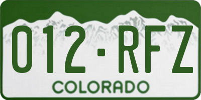 CO license plate 012RFZ
