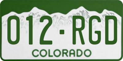 CO license plate 012RGD