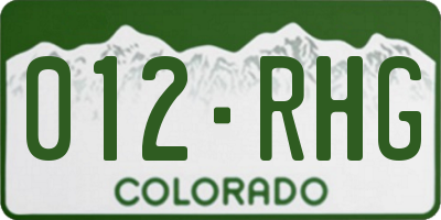 CO license plate 012RHG