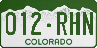 CO license plate 012RHN