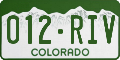 CO license plate 012RIV