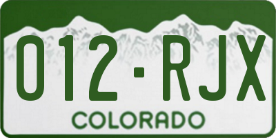 CO license plate 012RJX